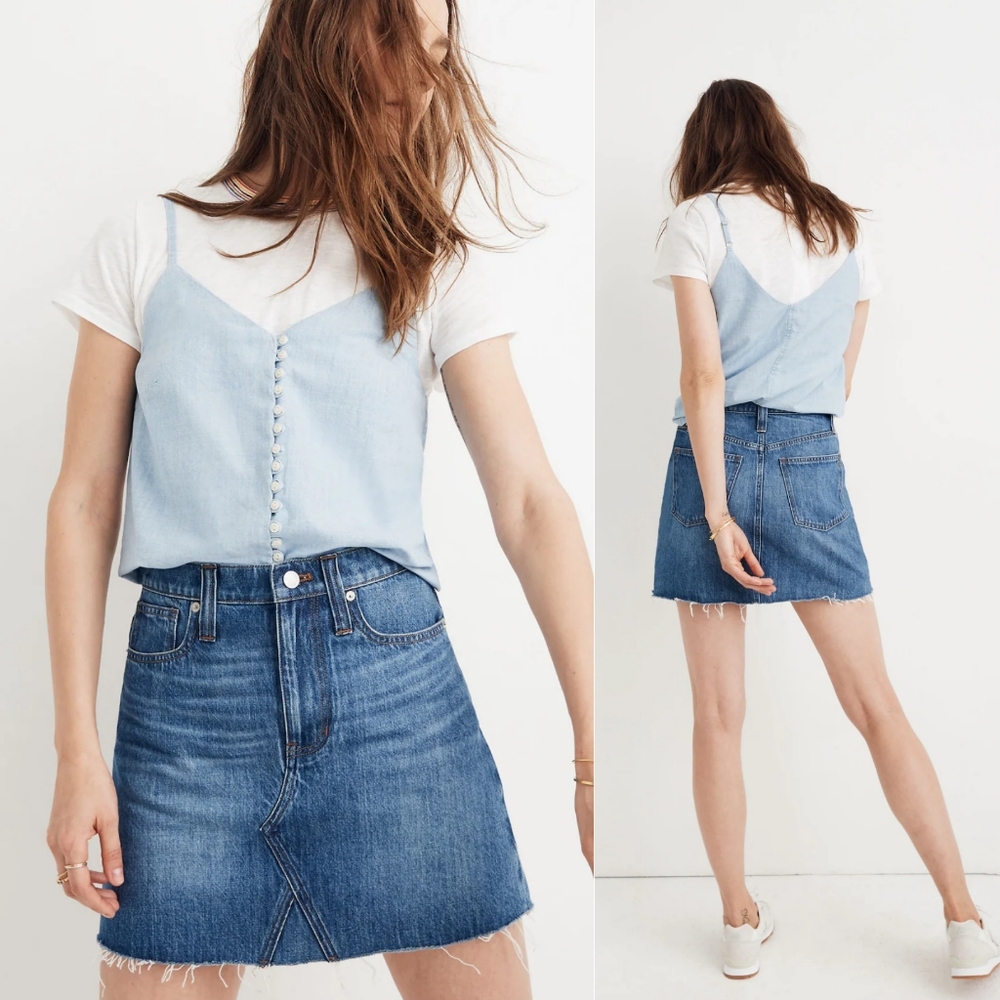 Madewell Rigid Denim A-Line Mini Skirt 24 👖💙